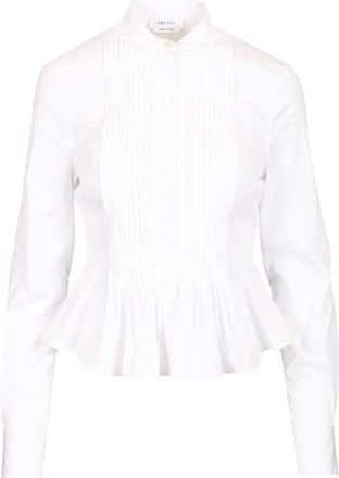 Alexander McQueen Overhemden, Dames, Wit, XS, Katoen, Peplum Shirt