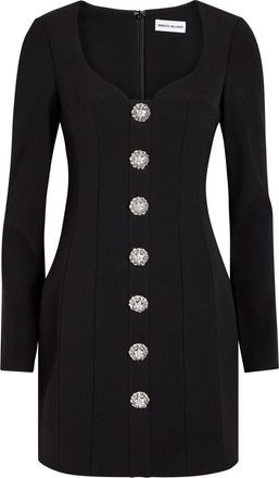 Rebecca Vallance Annaleigh Crystal-embellished Crepe Mini Dress - Black - 12 (UK12 / M)