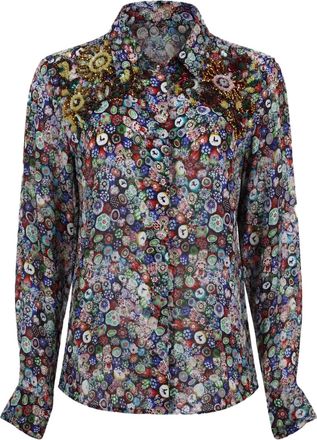 Dries Van Noten Intricately Embroidered Viscose Shirt