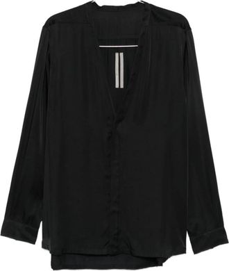Rick Owens Larry Shirt - Dames - Blouses - Zwart - S - Satijn - Overhemden