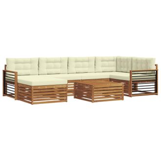 vidaXL Conjunto De Sof&aacute;s De Exterior 7 Uds. Natural Y Crema Vidaxl