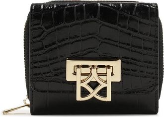 Kazar Kleine leren portemonnee met metalen sluiting - Dames - Portefeuilles - Zwart - ONE Size - Leer - Accessoires