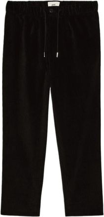 Ami Corduroy Broek Met Trekkoord - Heren - Vrijetijds broeken - Zwart - W40 - Katoen - Broeken
