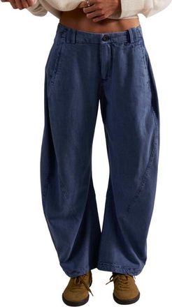 Free People Spotlight Washed Barrel Leg Trousers in Flint Stone at Nordstrom, Size 10
