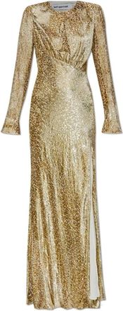 Self Portrait Fil Coupe Maxi-jurk - Dames - Feestkleedjes - Geel - XS - Polyester - Kleedjes