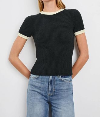 Rails Meredith Crewneck Top In Black + Ivory