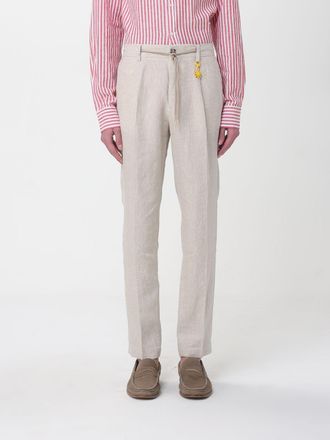 Manuel Ritz Linen Slim Fit Trousers with Drawstring