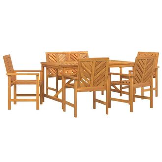 Berkfield Home 5 Piece Garden Dining Set Solid Wood Acacia in Brown