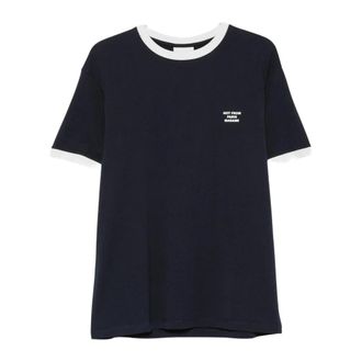 Dr&ocirc;le de Monsieur Tops, Heren, Blauw, M, Katoen, Logo-print T-shirt