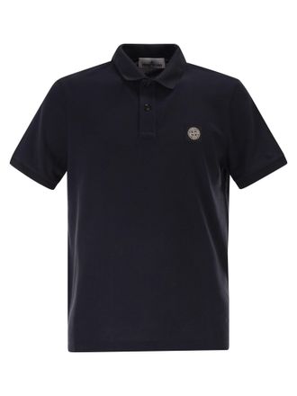 Stone Island regular fit poloshirt met korte mouwen en kompaspatch
