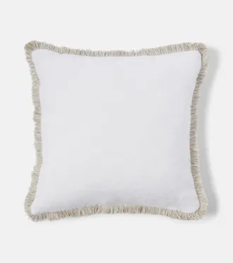 ONCE MILANO Fringed linen cushion