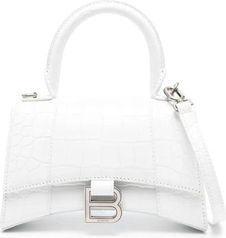 Balenciaga Hourglass XS top-handle bag - women - Calf Leather - OS - White