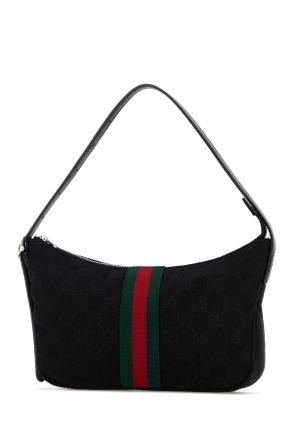 Gucci Mens Gg Fabric Small Lunetta Shoulder Bag Blackblackvrv Borse A Mano