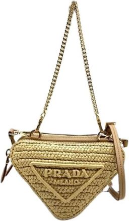 Prada Pre-owned Mini Bags, female, Beige, Size: ONE SIZE Pre-owned Raffia prada-bags