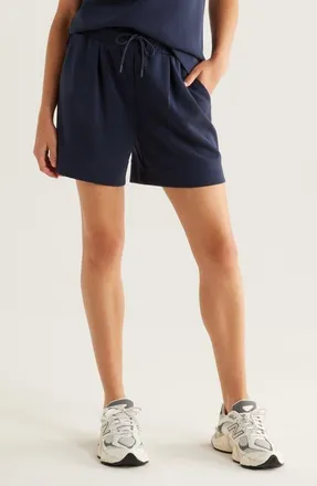 Zella Soft Luxe High Waist Knit Shorts in Navy Sapphire at Nordstrom, Size X-Small