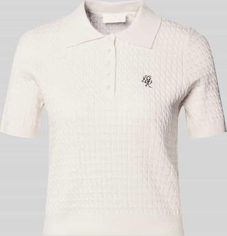 LeGer By Lena Gercke Regular Fit Poloshirt aus Viskose-Mix Modell Manolja in Offwhite, Gr&ouml;&szlig;e 34