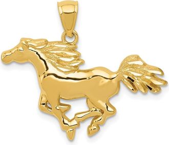 Diamond2Deal 14k Yellow Gold Polished Galloping Horse Pendant