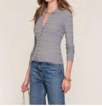 Heartloom Romero Polo Top In Heather