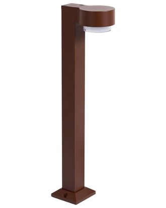 Beliani Lampada Da Giardino A Paletto Per Vialetti Da Esterno, 60 Cm, In Alluminio, Led Marrone Anoia