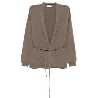 Le Tricot Perugia Cardigans, female, Brown, Size: 3XL Tie-Waist Cardigan
