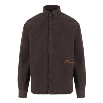 Jacquemus Simon de-N&icirc;mes Shirt - Heren - Spijkeroverhemden - Bruin - M - Katoen - Overhemden