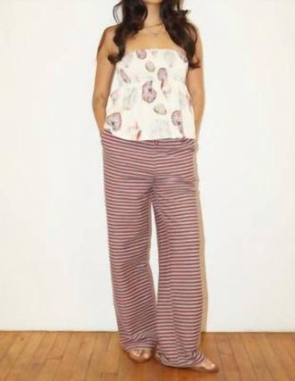 Bailey Rose The Dylan Stripe Knit Wide Leg Pant In Lavender
