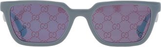 Gucci Blue Logo Rectangular Mens Sunglasses GG1539S 003 55
