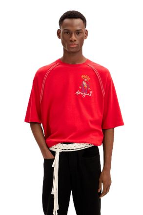 Desigual Ts_Marcos Mens T-Shirt, red, Collar Size: 17.5