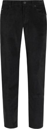 Dolce & Gabbana Pantaloni a coste con logo - Nero