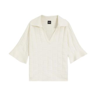 HUGO BOSS Hugo, V-neck Knitwear, female, White, Size: XS V-neck Knitwear