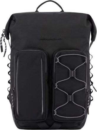 Piquadro LED Computer Rugzak Zwart Unisex - Dames - Rugzakken - Zwart - ONE Size - Polyester - Tassen