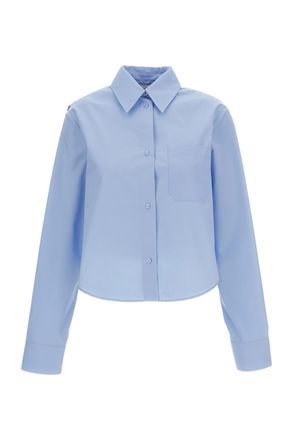 Sportmax Light Blue Ceppo Cropped Cotton Shirt