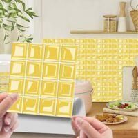 OEM Juego De 20 Pegatinas De Pared De Mosaico 3d - Impermeables Y Autoadhesivas - Decoraci&oacute;n De Azulejos Para Ba&ntilde;o Y Cocina - Amarillo 20x20cm - Crezuo