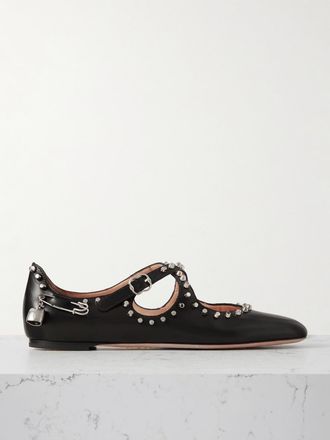 Bally Ballerine In Pelle Con Borchie E Decorazione - Nero