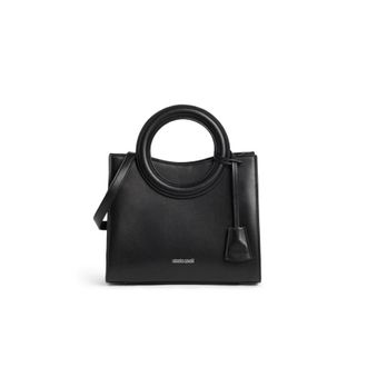 Roberto Cavalli Black Small Circular Tote Bag