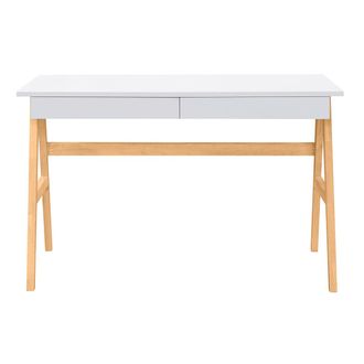Miliboo Escritorio Dise&ntilde;o Blanco Y Madera Brook