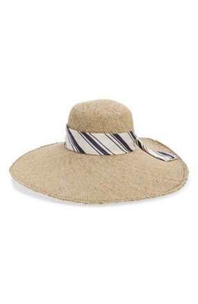 Rag & Bone Garden Seagrass Sun Hat in Blue White Straw at Nordstrom, Size Medium