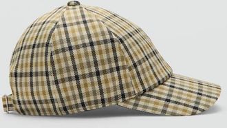 Mango Cappellino visiera quadri marrone medio - Uomo - Taglia unica - MANGO MAN