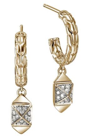 John Hardy Icon Stud Diamond Hoop Earrings in Gold at Nordstrom