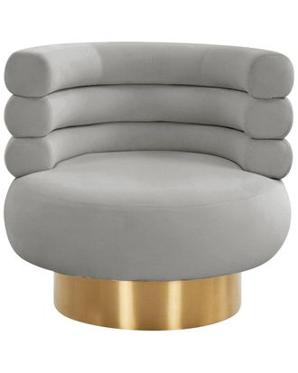TOV Furniture Tov Furniture Naomi Grey Velvet Swivel Chair