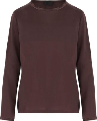 F.it Stretch Silk Sweater With Crew Neck And Long Sleeves