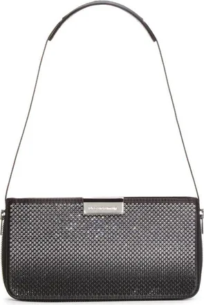 Alexander Wang Siren Pochette Studded Satin Shoulder Bag in Black at Nordstrom