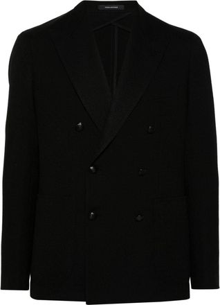 Tagliatore virgin-wool double-breasted blazer - men - Cupro/Virgin Wool - 48 - Black