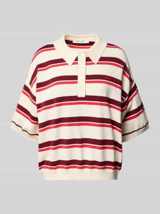 Gestuz Relaxed Fit Poloshirt aus Viskose-Mix Modell Taia in Offwhite, Gr&ouml;&szlig;e XL