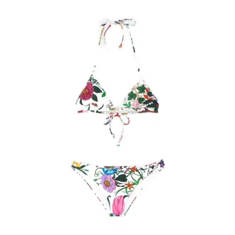 Gucci Printed sparkling jersey bikini - female - Gucci - Bikinis - White - XS - Swimwear