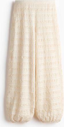H&M Hose aus Strukturjersey mit Balloon Leg - Elfenbein