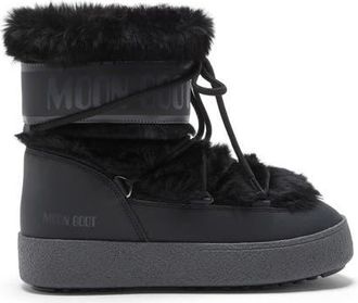 Moon Boot LTrack Faux Fur Water Repellent Boot in Black/Black at Nordstrom, Size 39