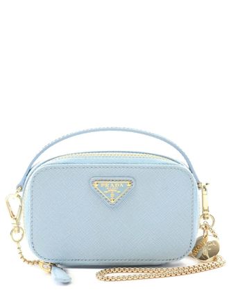 Prada 2013-2025 Mini Saffiano Pouch satchel - women - Leather - One Size - Blue