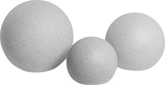 Beliani Conjunto De 3 L&aacute;mparas Esf&eacute;ricas Led Para Exterior De Material Sint&eacute;tico Con Protecci&oacute;n Ip67 Resistentes Al Agua Con Mando A Distancia Gris Claro Dill