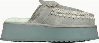 Mou Womens Platform Suede Clog In Goat